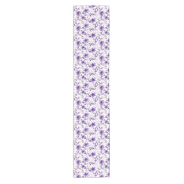 Caminho De Mesa Pequeno Padrão de lavanda cúbica flor branca