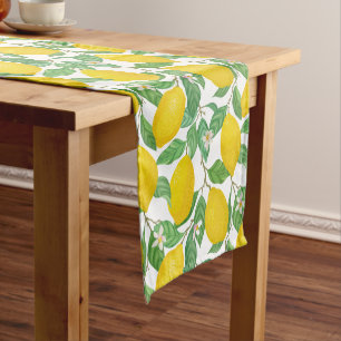 Caminho De Mesa Pequeno Padrão de limão branco verde amarelo