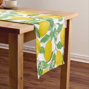 Caminho De Mesa Pequeno Padrão de limão branco verde amarelo