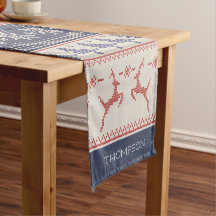 Padrão de Natal Nórdico Azul e Vermelho