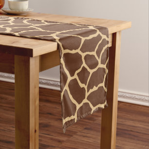 Caminho De Mesa Pequeno Padrão de Pele de Girafa Marrom