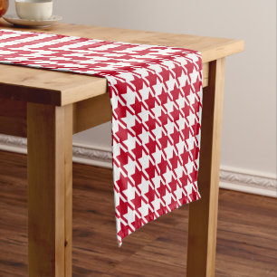 Caminho De Mesa Pequeno Padrão de repetição do Red Houndstooth