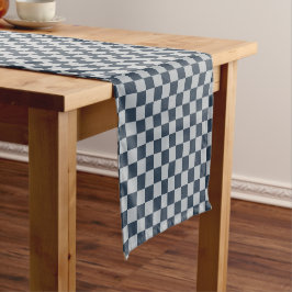 Caminho De Mesa Pequeno Padrão de tabuleiro xadrez gelo preto