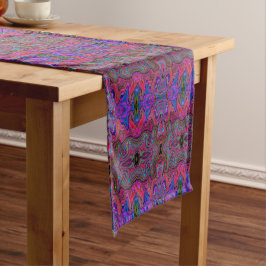 Caminho De Mesa Pequeno Padrão de Triquete Vermelho Azul e Arco-Íris