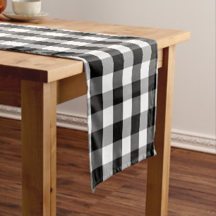 Caminho De Mesa Pequeno Padrão de Verificação de Gingham Preto e Cor Perso