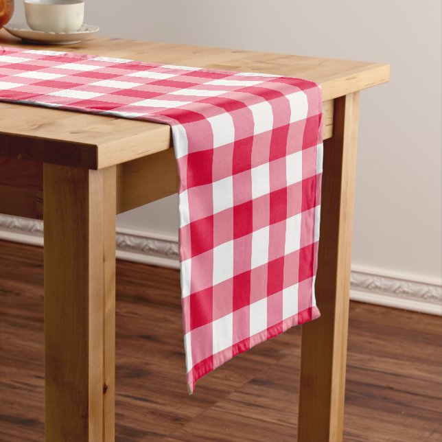 Caminho De Mesa Pequeno Padrão de Verificação de Gingham Vermelho (No Local)