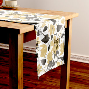 Caminho De Mesa Pequeno Padrão De Vinha Amarelo De Cinzas De Flor