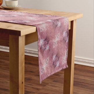 Caminho De Mesa Pequeno Padrão diagonal abstrato rosa suave e roxo