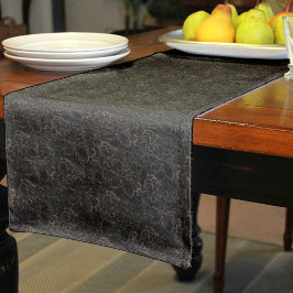 Caminho De Mesa Pequeno Padrão Dourado Floral Elegante