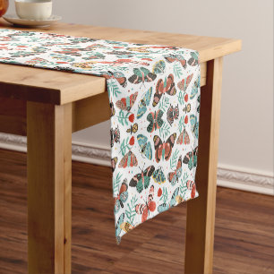Caminho De Mesa Pequeno Padrão Floral de Borboleta de Mama
