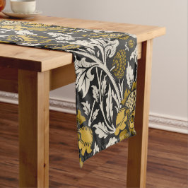 Caminho De Mesa Pequeno Padrão floral ornamentado com grandes flores doura