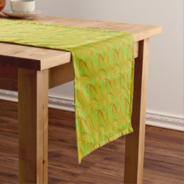 Caminho De Mesa Pequeno Padrão Floral Verde Chartreuse Elegante
