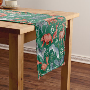Caminho De Mesa Pequeno Padrão intrincado de animais da floresta