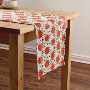 CAMINHO DE MESA PEQUENO PADRÃO LARANJA E VERDE