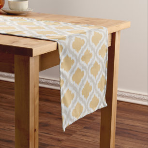 Caminho De Mesa Pequeno Padrão marroquino ikat neutro Chic