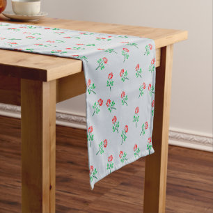 Caminho De Mesa Pequeno Padrão Minimalista de Rosa vermelha bonito Pastel
