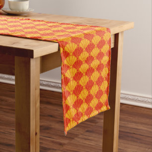 Caminho De Mesa Pequeno Padrão-múon de Kiku Chrysanthemum Red Yellow Orien