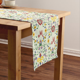 Caminho De Mesa Pequeno Padrão nórdico do Monograma Rosemaling escandinavo