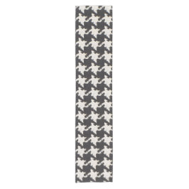 Caminho De Mesa Pequeno Padrão Preto Branco Pied-de-Poule
