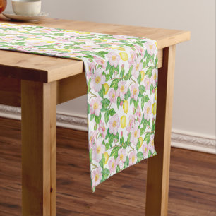 Caminho De Mesa Pequeno Padrão Rosa Floral Lemons