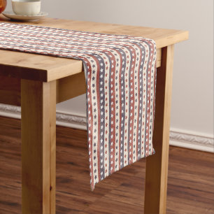 Caminho De Mesa Pequeno Padrão Rustic Patriotic Stars and Stripes
