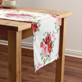 Caminho De Mesa Pequeno Padrão Sem Costura de Cores Vermelhos e Rosa