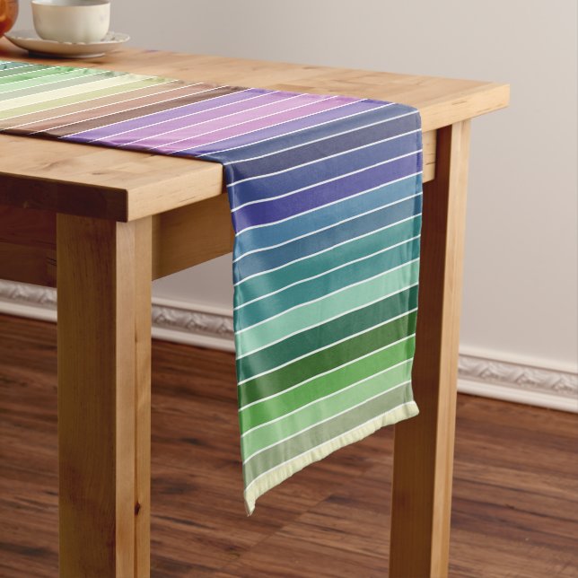 Caminho De Mesa Pequeno Padrão striptep multicolorido (No Local)