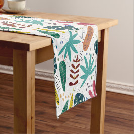 Caminho De Mesa Pequeno padrão tropical com folhas coloridas