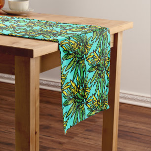 Caminho De Mesa Pequeno Padrão Tropical Exótica de Plantas Na moda