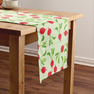 Caminho De Mesa Pequeno Padrão Verde Vermelho Radish
