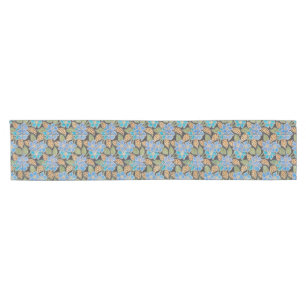 Caminho De Mesa Pequeno Padrão Vinca das Flores Azuis