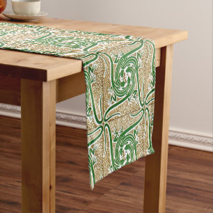 Caminho De Mesa Pequeno Padrão Vitoriano Era Art Nouveau Quatro Lagartos
