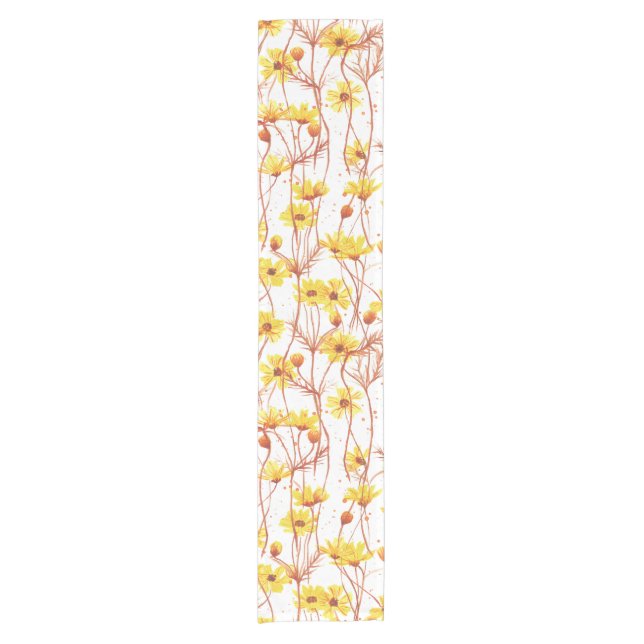 Caminho De Mesa Pequeno Painted Yellow Daisies (Frente)