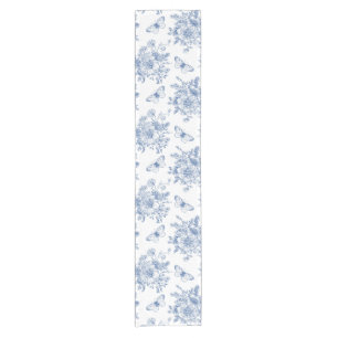 Caminho De Mesa Pequeno País Francês Azul E Branco