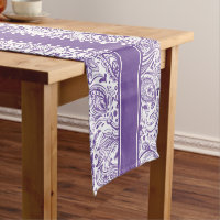 Paisley e Stripes Florais Elegante Roxo e Branco