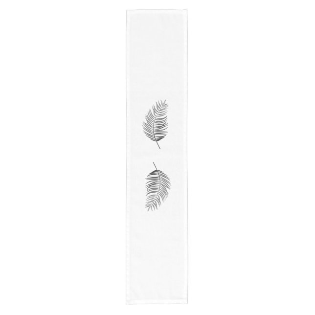 Caminho De Mesa Pequeno Palm Fronts Silhouettes Branco (Frente)