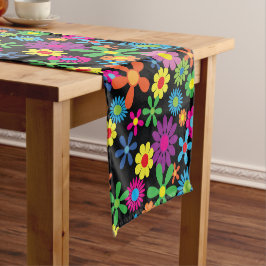 Caminho De Mesa Pequeno Pano de Mesa Curto Retro Floral
