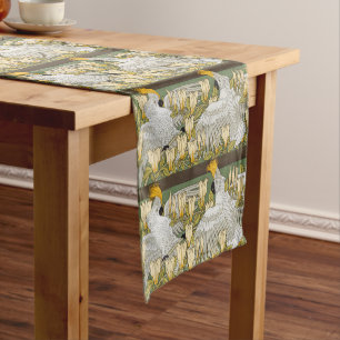 Caminho De Mesa Pequeno Papagaio Cacatua Verde Salvia Vintage Arte Magnóli