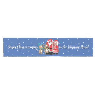Caminho De Mesa Pequeno Papai Noel do Natal Mais Escuro Personalizar 14 x