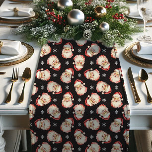 Caminho De Mesa Pequeno Papai Noel Natal Vintage Retro Preto