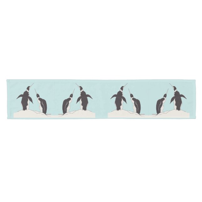 Caminho De Mesa Pequeno par de pinguins (Horizontal)