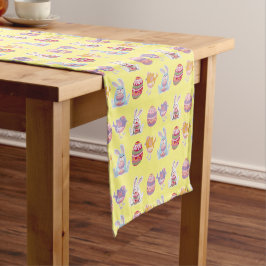 Caminho De Mesa Pequeno Páscoa Padrão Pastel Mesa Amarelo Runner