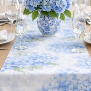 Caminho De Mesa Pequeno Passeio de Mesa Costeiro de Aquarela de Hortênsia 