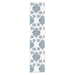 Caminho De Mesa Pequeno Passeio de Mesa de Cristal Floral Azul e Branco El