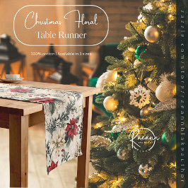 Caminho De Mesa Pequeno Passeio de Mesa de Design Floral de Natal