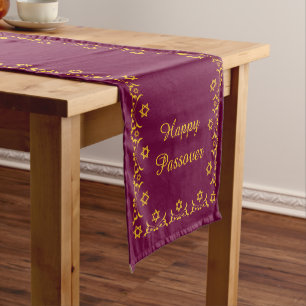 Caminho De Mesa Pequeno Pasta feliz Fuchsia Rosa