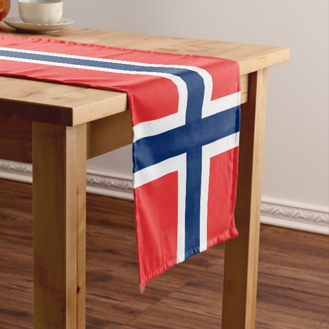 Caminho De Mesa Pequeno Patriótico norueguês da bandeira de Noruega (No Local)