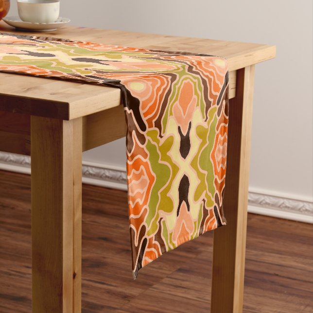 Caminho De Mesa Pequeno Peach Fuzz Boho Chique Geométrico (No Local)