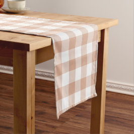 Caminho De Mesa Pequeno Peach Plaid Gingham Retro Color Table Runner
