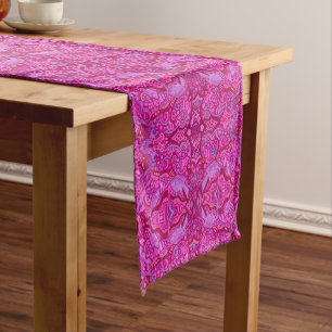 Caminho De Mesa Pequeno Peixe árabe Padrão boêmico subaquático cor-de-rosa